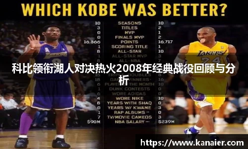 科比领衔湖人对决热火2008年经典战役回顾与分析
