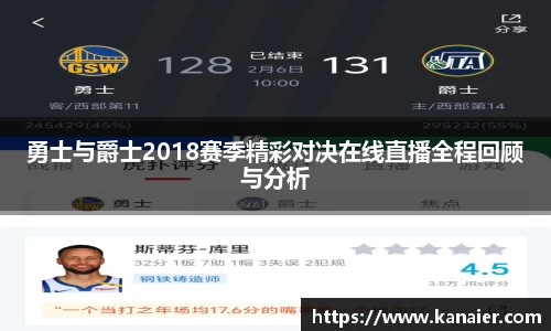 勇士与爵士2018赛季精彩对决在线直播全程回顾与分析